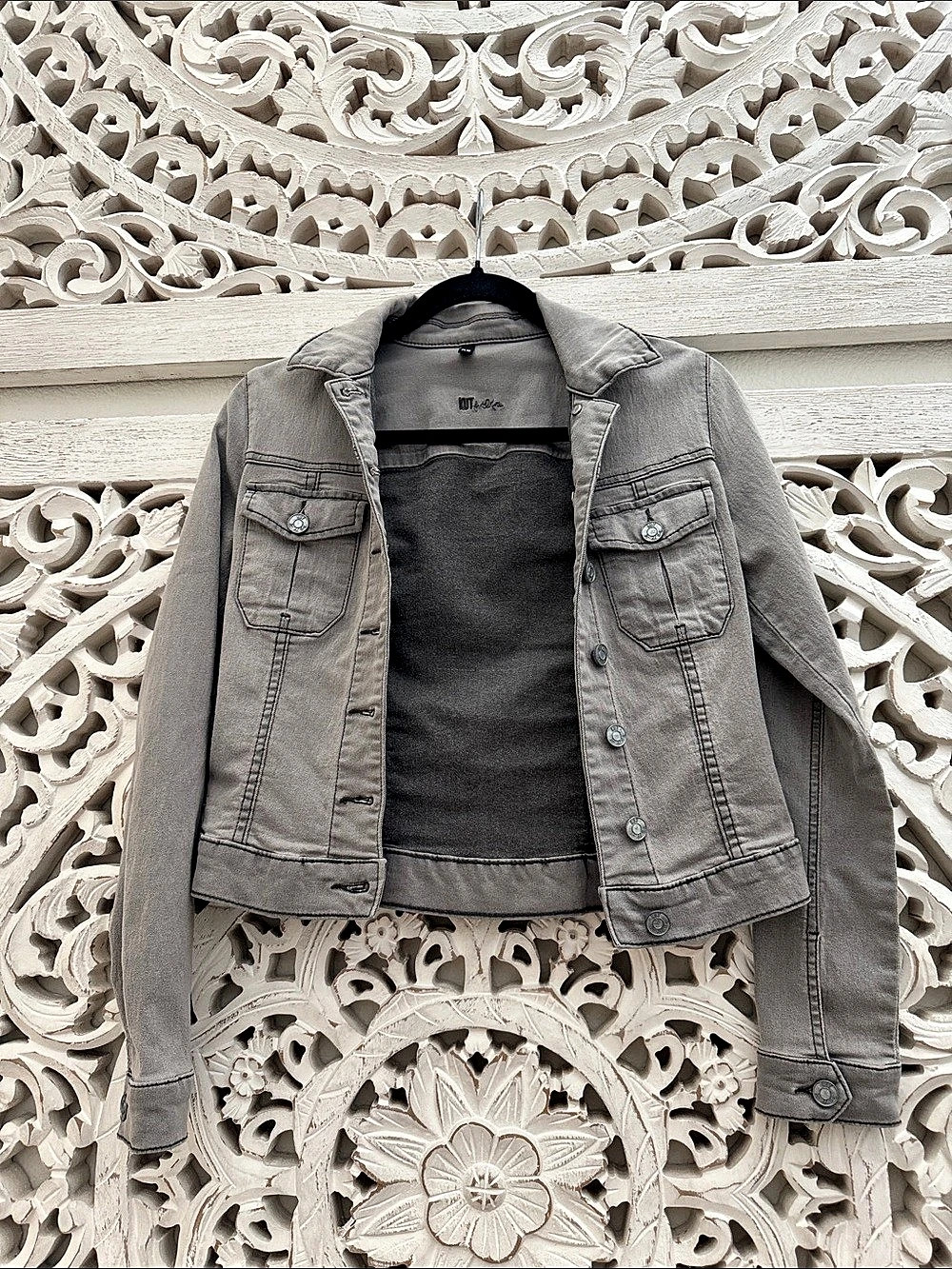 KUT from the Kloth Gray Denim Utility Jacket Size XS Like New